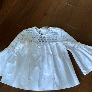 Endless Rose Poplin & Lace bell sleeved blouse L